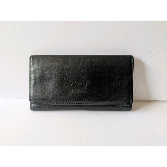 TAKIF Leather Industry Black Genuine Leather Slim Trifold 7" Wallet - Picture 1 of 9